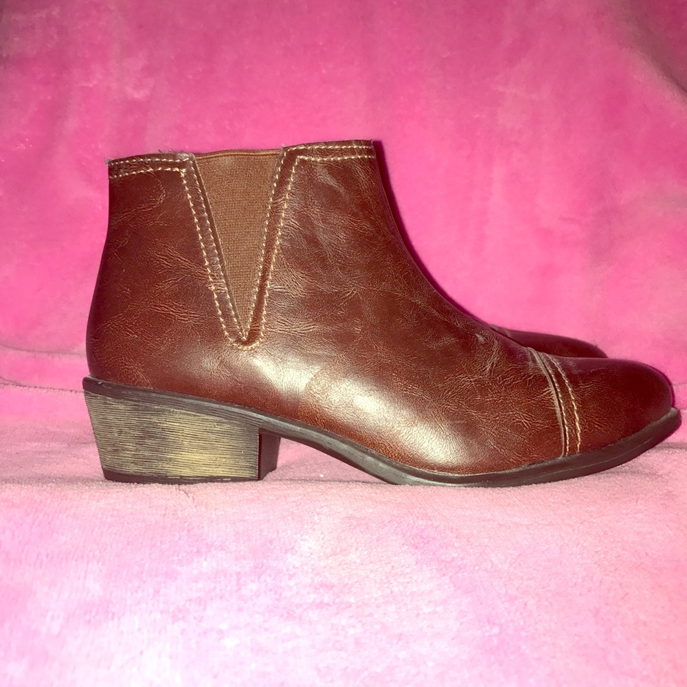 Brown ankle booties